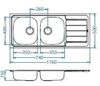 ALVEUS LINE 100 NAT-90, мойка, нержавеющая сталь (в комплекте с сифоном 1130555) 1087978 - фото 71896