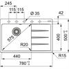 Кухонная мойка Franke CNG 611/211-78 TL черный матовый (чаша слева) 114.0639.726 114.0639.726 - фото 72299