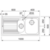 Кухонная мойка 100 см Franke Logica Line LLX 651 нержавеющая сталь декор 101.0086.254 - фото 72381