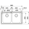 Кухонная мойка 86 см Franke Smart SRX 620-86 нержавеющая сталь полированная 101.0356.666 - фото 72628