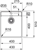 Кухонная мойка 43х51 см Franke Maris MRX 210-40 TL полированная нержавеющая сталь 127.0544.021 - фото 72963