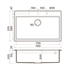 Гранитная мойка Omoikiri Tedori 79-BL Tetogranit/черный 4993948 - фото 73750